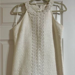 Michael Kors White Embroidered Sleeveless Sheath Dress Size 6
